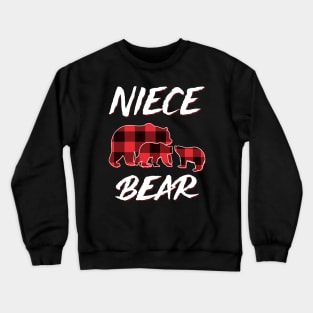 Niece Bear Red Plaid Christmas Pajama Matching Family Gift Crewneck Sweatshirt